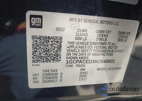 2022 Chevrolet Silverado 1500 2Wd Short Bed Lt from USA, damaged, VIN 1GCPACEDXNZ645931